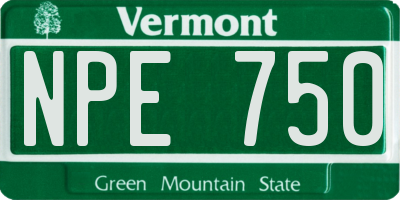 VT license plate NPE750