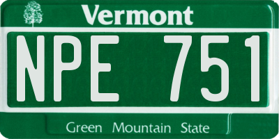 VT license plate NPE751