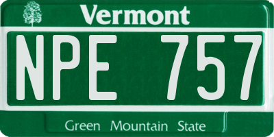 VT license plate NPE757