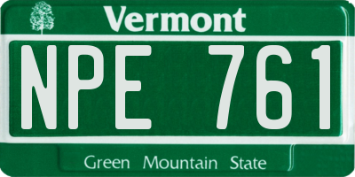 VT license plate NPE761