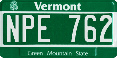 VT license plate NPE762