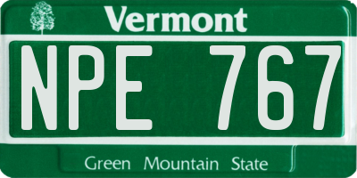 VT license plate NPE767