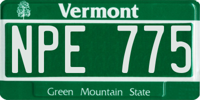VT license plate NPE775