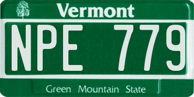 VT license plate NPE779