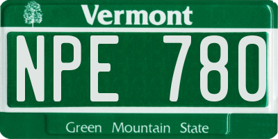 VT license plate NPE780