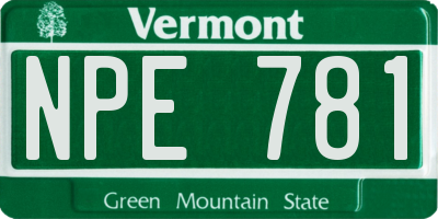 VT license plate NPE781