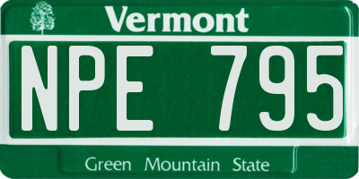VT license plate NPE795