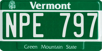VT license plate NPE797