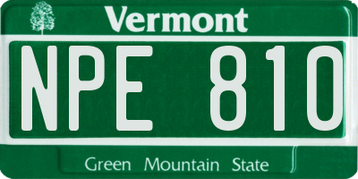 VT license plate NPE810