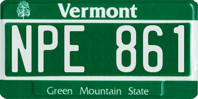 VT license plate NPE861