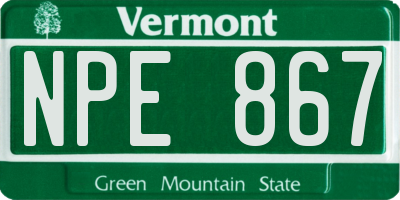 VT license plate NPE867