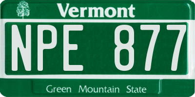 VT license plate NPE877