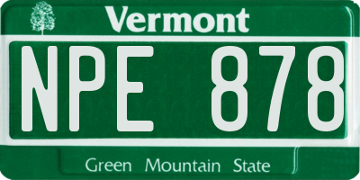 VT license plate NPE878