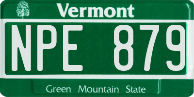 VT license plate NPE879