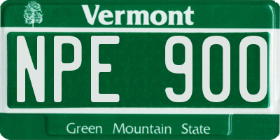 VT license plate NPE900