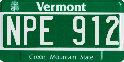 VT license plate NPE912