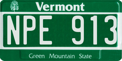 VT license plate NPE913