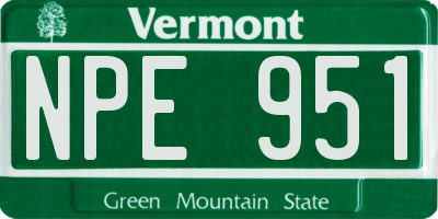 VT license plate NPE951