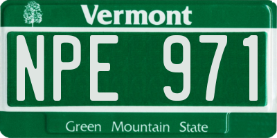 VT license plate NPE971