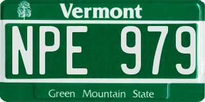 VT license plate NPE979