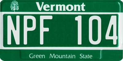 VT license plate NPF104