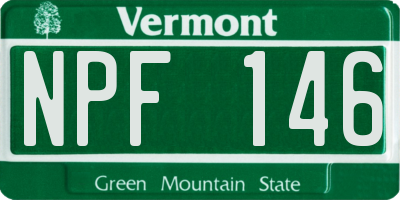 VT license plate NPF146