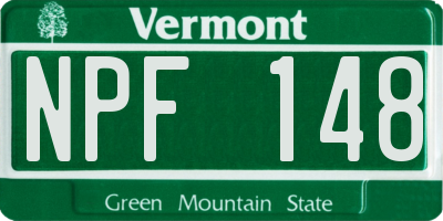 VT license plate NPF148