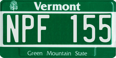 VT license plate NPF155