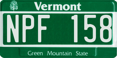 VT license plate NPF158