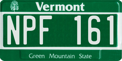 VT license plate NPF161
