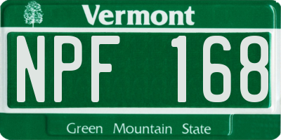 VT license plate NPF168