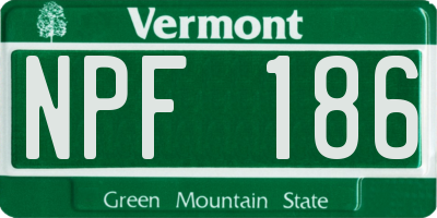 VT license plate NPF186