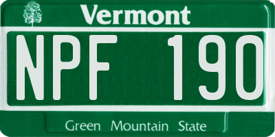 VT license plate NPF190