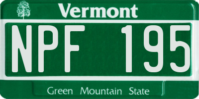 VT license plate NPF195