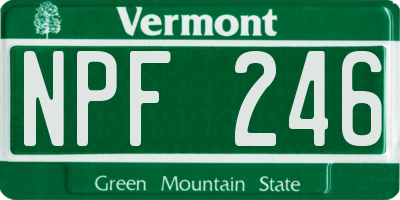 VT license plate NPF246