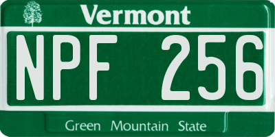 VT license plate NPF256