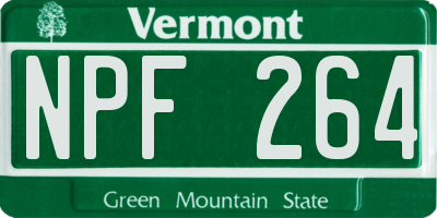 VT license plate NPF264