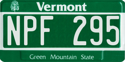 VT license plate NPF295