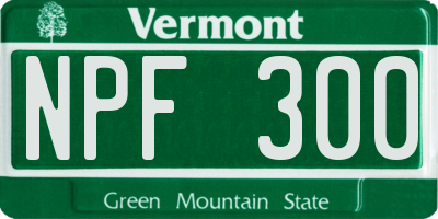 VT license plate NPF300