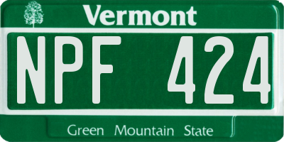 VT license plate NPF424