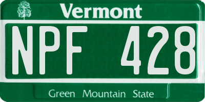 VT license plate NPF428