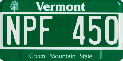 VT license plate NPF450