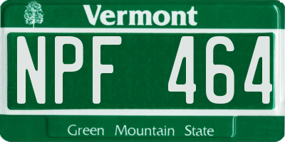 VT license plate NPF464