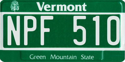 VT license plate NPF510