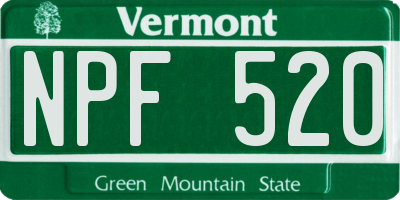 VT license plate NPF520