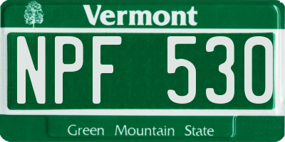 VT license plate NPF530