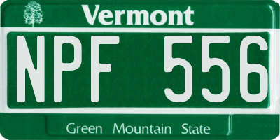 VT license plate NPF556