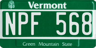 VT license plate NPF568