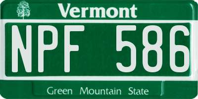 VT license plate NPF586