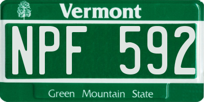 VT license plate NPF592